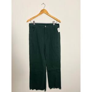 Polagram Hunter Green High-Waist Wide Leg Pants Size Large